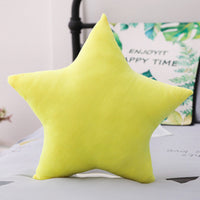 HKM-118803 Five-Pointed Star Plush Lumbar Pillow - Soft PP Cotton Cushion for Car, 45x45cm, Multiple Colors Available
