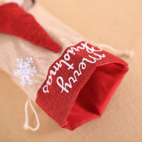 HKM-118803 Forester Linen Gift Bag with Red or Grey Hat – 16.5 x 27 CM
