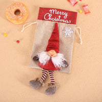 HKM-118803 Forester Linen Gift Bag with Red or Grey Hat – 16.5 x 27 CM