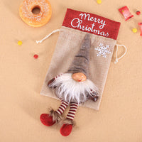 HKM-118803 Forester Linen Gift Bag with Red or Grey Hat – 16.5 x 27 CM