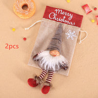HKM-118803 Forester Linen Gift Bag with Red or Grey Hat – 16.5 x 27 CM