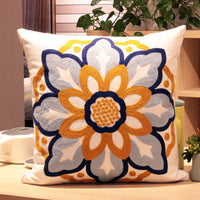 HKM-119059 Nordic Style Cotton Embroidered Flower Cushion Cover 45*45cm