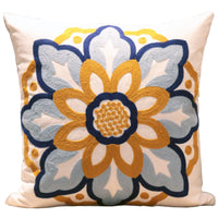 HKM-119059 Nordic Style Cotton Embroidered Flower Cushion Cover 45*45cm