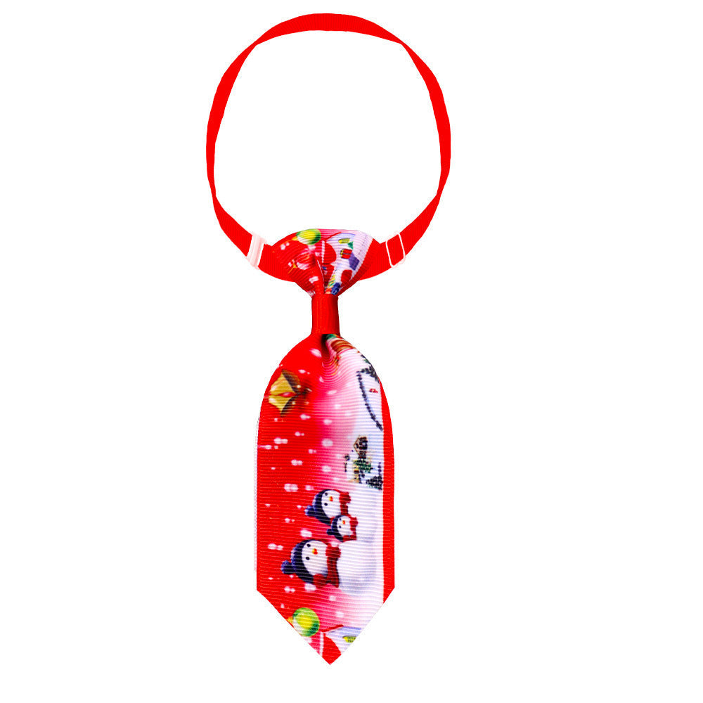 HKM-119187 Festive Small Necktie for Pets - Adjustable Christmas Design
