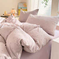 HKM-119315 Super Soft Glutinous Clouds Cotton Four-Piece Bedding Set with Floral Design