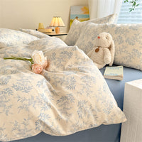 HKM-119315 Super Soft Glutinous Clouds Cotton Four-Piece Bedding Set with Floral Design