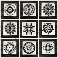 HKM-119443 Mandala Painting Templates - Eco-Friendly White Translucent PET, 10x10cm for Creative DIY Artwork