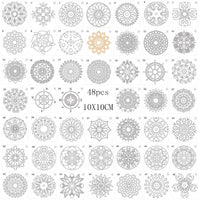 HKM-119443 Mandala Painting Templates - Eco-Friendly White Translucent PET, 10x10cm for Creative DIY Artwork