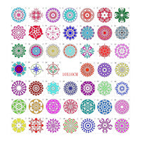 HKM-119443 Mandala Painting Templates - Eco-Friendly White Translucent PET, 10x10cm for Creative DIY Artwork