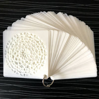 HKM-119443 Mandala Painting Templates - Eco-Friendly White Translucent PET, 10x10cm for Creative DIY Artwork