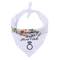 HKM-119507 White Lettered Scarf for Dogs - Casual Accessory for Weddings and Valentine's Day, Neck Size 25-48CM