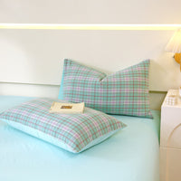 HKM-119571 Washed Cotton Japanese Style Pillowcase Set, Yarn-Dyed, Single and Double Options Available, 48x74cm