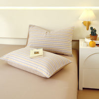 HKM-119571 Washed Cotton Japanese Style Pillowcase Set, Yarn-Dyed, Single and Double Options Available, 48x74cm
