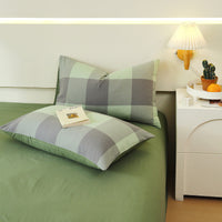 HKM-119571 Washed Cotton Japanese Style Pillowcase Set, Yarn-Dyed, Single and Double Options Available, 48x74cm