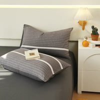 HKM-119571 Washed Cotton Japanese Style Pillowcase Set, Yarn-Dyed, Single and Double Options Available, 48x74cm