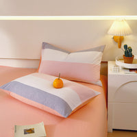HKM-119571 Washed Cotton Japanese Style Pillowcase Set, Yarn-Dyed, Single and Double Options Available, 48x74cm