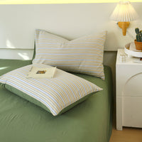 HKM-119571 Washed Cotton Japanese Style Pillowcase Set, Yarn-Dyed, Single and Double Options Available, 48x74cm