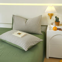 HKM-119571 Washed Cotton Japanese Style Pillowcase Set, Yarn-Dyed, Single and Double Options Available, 48x74cm
