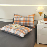 HKM-119571 Washed Cotton Japanese Style Pillowcase Set, Yarn-Dyed, Single and Double Options Available, 48x74cm