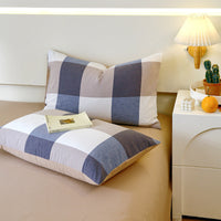 HKM-119571 Washed Cotton Japanese Style Pillowcase Set, Yarn-Dyed, Single and Double Options Available, 48x74cm