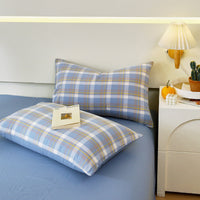 HKM-119571 Washed Cotton Japanese Style Pillowcase Set, Yarn-Dyed, Single and Double Options Available, 48x74cm
