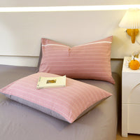 HKM-119571 Washed Cotton Japanese Style Pillowcase Set, Yarn-Dyed, Single and Double Options Available, 48x74cm