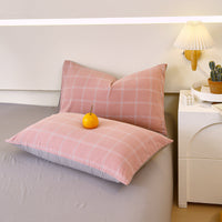 HKM-119571 Washed Cotton Japanese Style Pillowcase Set, Yarn-Dyed, Single and Double Options Available, 48x74cm