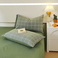 HKM-119571 Washed Cotton Japanese Style Pillowcase Set, Yarn-Dyed, Single and Double Options Available, 48x74cm