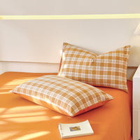 HKM-119571 Washed Cotton Japanese Style Pillowcase Set, Yarn-Dyed, Single and Double Options Available, 48x74cm