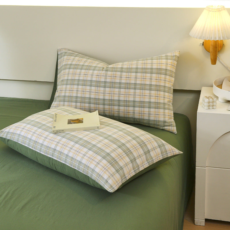 HKM-119571 Washed Cotton Japanese Style Pillowcase Set, Yarn-Dyed, Single and Double Options Available, 48x74cm
