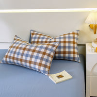 HKM-119571 Washed Cotton Japanese Style Pillowcase Set, Yarn-Dyed, Single and Double Options Available, 48x74cm