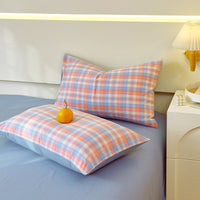 HKM-119571 Washed Cotton Japanese Style Pillowcase Set, Yarn-Dyed, Single and Double Options Available, 48x74cm