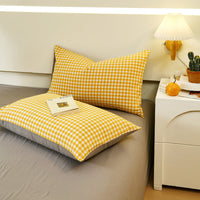 HKM-119571 Washed Cotton Japanese Style Pillowcase Set, Yarn-Dyed, Single and Double Options Available, 48x74cm
