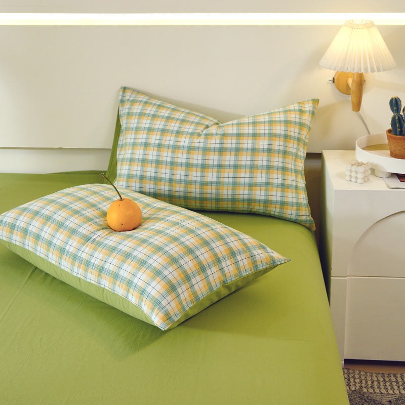 HKM-119571 Washed Cotton Japanese Style Pillowcase Set, Yarn-Dyed, Single and Double Options Available, 48x74cm