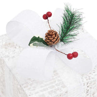 HKM-119635 LED Christmas Gift Boxes Decoration Set - 3 Piece, Red and Gold, Indoor & Outdoor Use, Various Light Effects