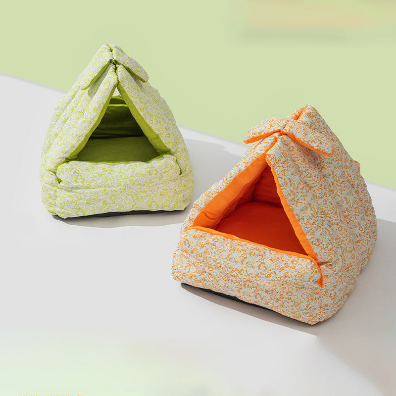 HKM-119699 Cozy Double-Sided Triangle Nest for Cats and Dogs, Thickened Design, All-Season Use