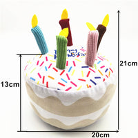 HKM-119699 Cute Dog Birthday Cake Plush Toy Set - Soft Short Plush, Various Sizes