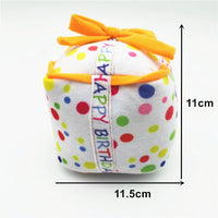 HKM-119699 Cute Dog Birthday Cake Plush Toy Set - Soft Short Plush, Various Sizes