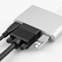 HKM-119699 Type-C to VGA Adapter Cable with USB 3.0 and Charging Port - 1080p Resolution Support