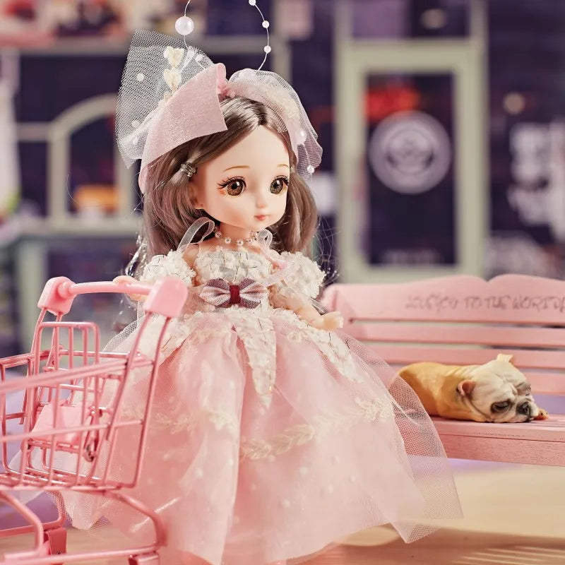 KTX-119763 19CM Lifelike Vinyl Princess Doll with Multi-style Dress Up for Girls, Soft Toy Ideal for Ages 3 and Up