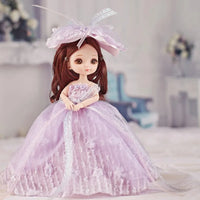 HKM-119763 19CM Lifelike Vinyl Princess Doll with Multi-style Dress Up for Girls, Soft Toy Ideal for Ages 3 and Up