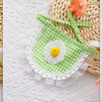 HKM-119763 Pet Saliva Towel in Plaid Design – Cotton, Available in Daisy Pink and Green Options