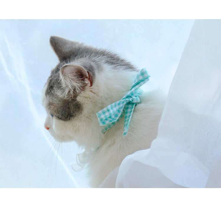 HKM-119763 Pet Saliva Towel in Plaid Design – Cotton, Available in Daisy Pink and Green Options