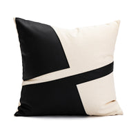 HKM-119827 Geometric Pattern PU Leather Pillow Cover - Modern Minimalist Design 45x45cm & 30x50cm
