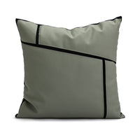 HKM-119827 Geometric Pattern PU Leather Pillow Cover - Modern Minimalist Design 45x45cm & 30x50cm