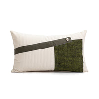 HKM-119827 Geometric Pattern PU Leather Pillow Cover - Modern Minimalist Design 45x45cm & 30x50cm