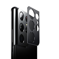 HKM-119891 Aluminum Alloy Lens Ring for Samsung Galaxy S21 Ultra 5G - Scratch-Resistant, Black