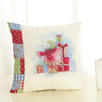 HKM-119891 Christmas Print Linen Cushion Cover - Soft and Comfortable 45x45cm Pillowcase in Various Colors