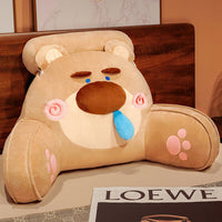 HKM-119955 Large Backrest Reading Cushion in Husky, Brown Bear, and Pink Pig Designs, Modern Simple Style
