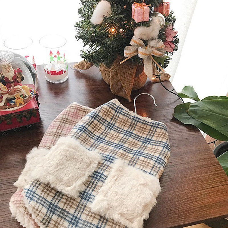 HKM-120083 Winter Sleeveless Cat Vest in Blue and Pink Plaid for Sizes XS to XXL